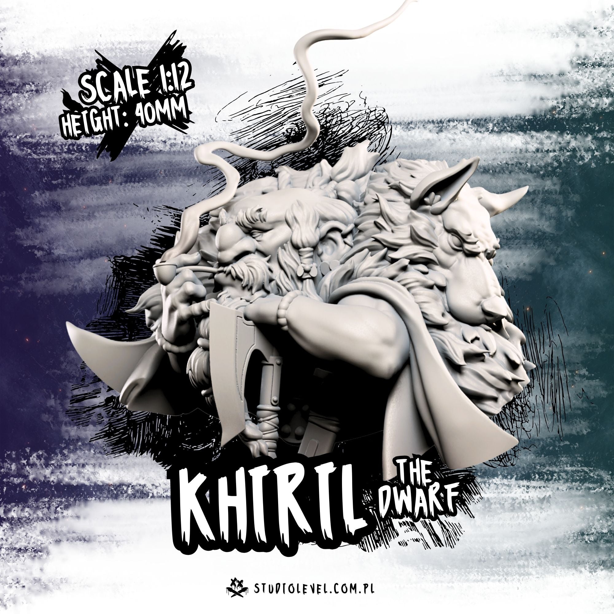 Khiril: The Dwarf – Bust 1:12 / 75mm