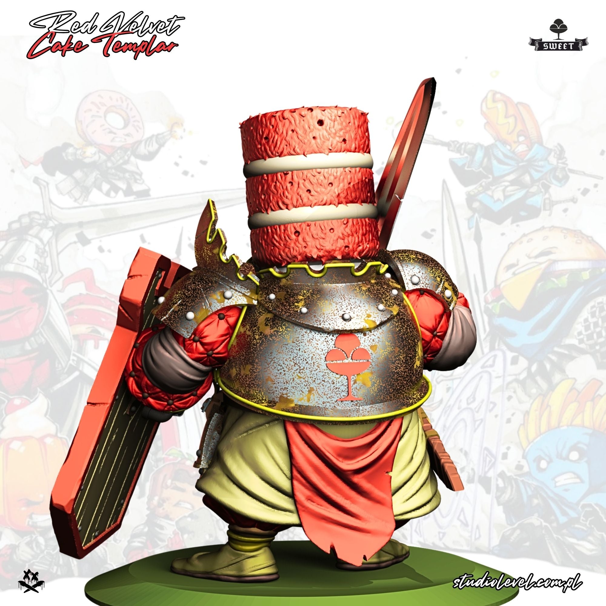 Red Velvet Cake Templar - 75mm / 54mm