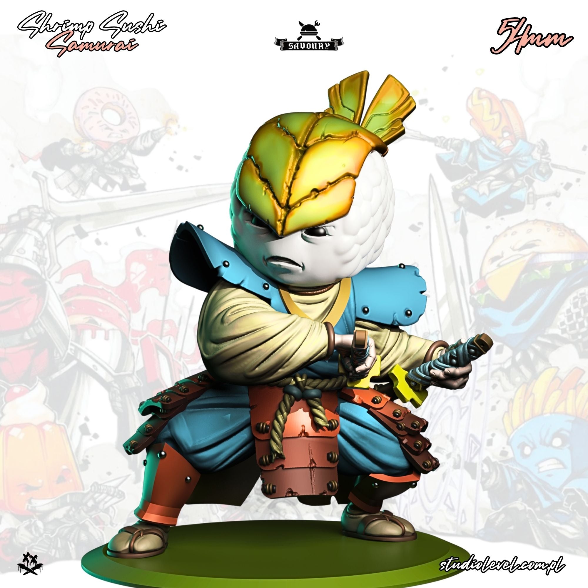 Shrimp Sushi Samurai – 75mm / 54mm
